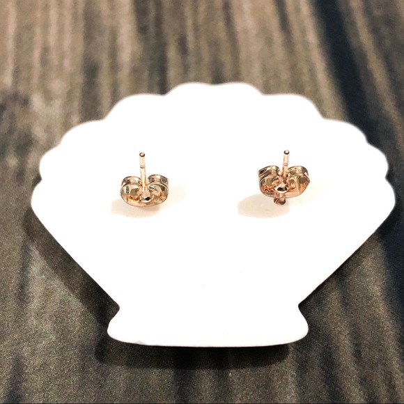 Rose Gold Metallic Druzy Earrings - Picture 2 of 3